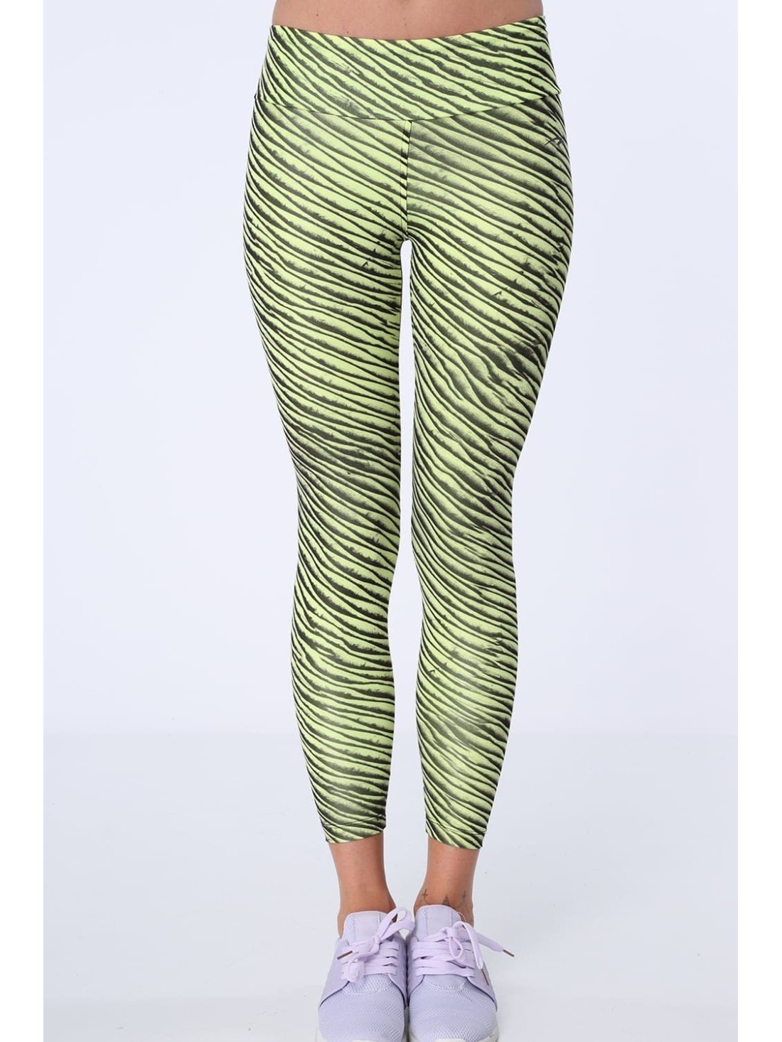 Yellow patterned sports leggings MR15285 - Online store - Boutique